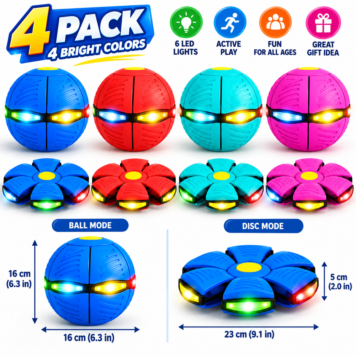 Transforming Flying Disc Ball – Throw, Catch & Transform Kids Toy